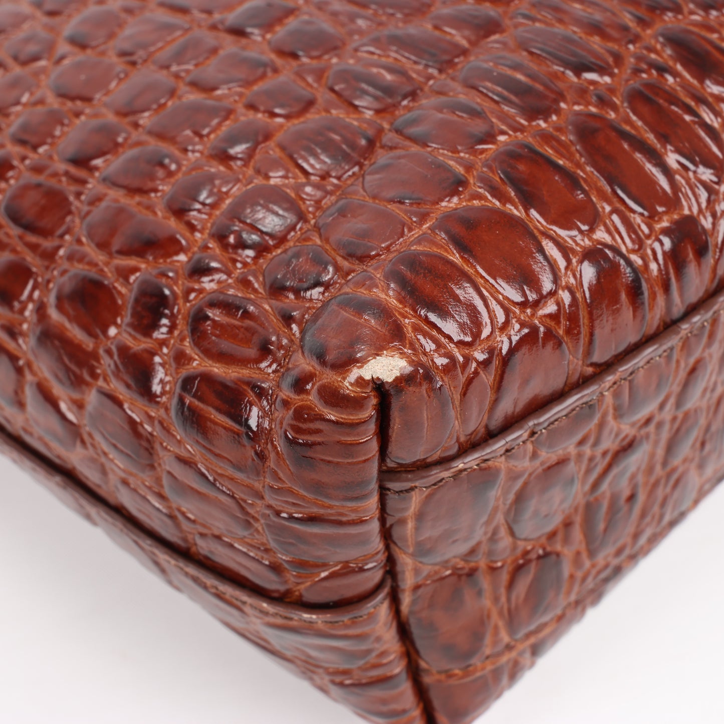 Sac à main Saint Laurent Paris Toy Shopping Mock Croc 2 voies marron 600307