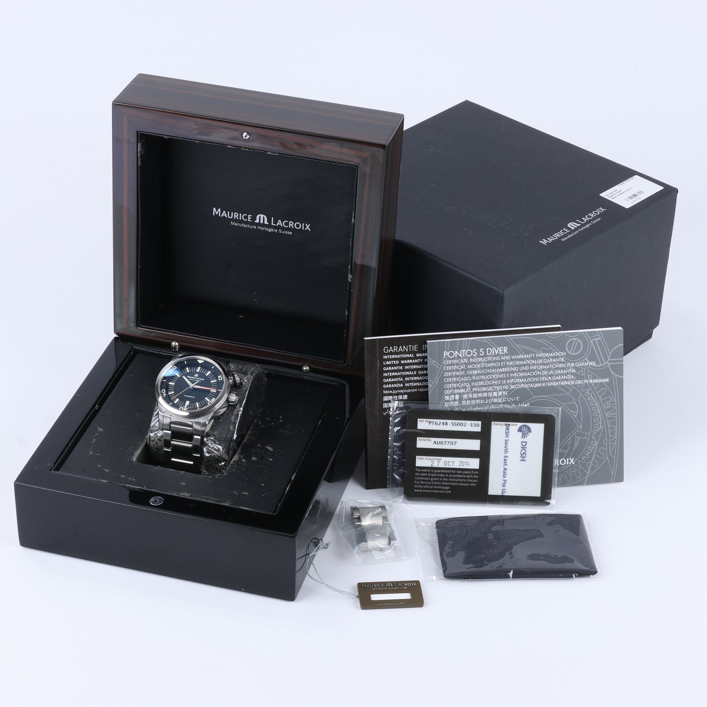 Maurice Lacroix Pontos AU07707 SS AT Black Dial PT6248-SS002L-330 Watch