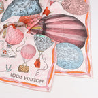 Louis Vuitton "up AND away" M77661 100% Silk Scarf in Pink GM1213
