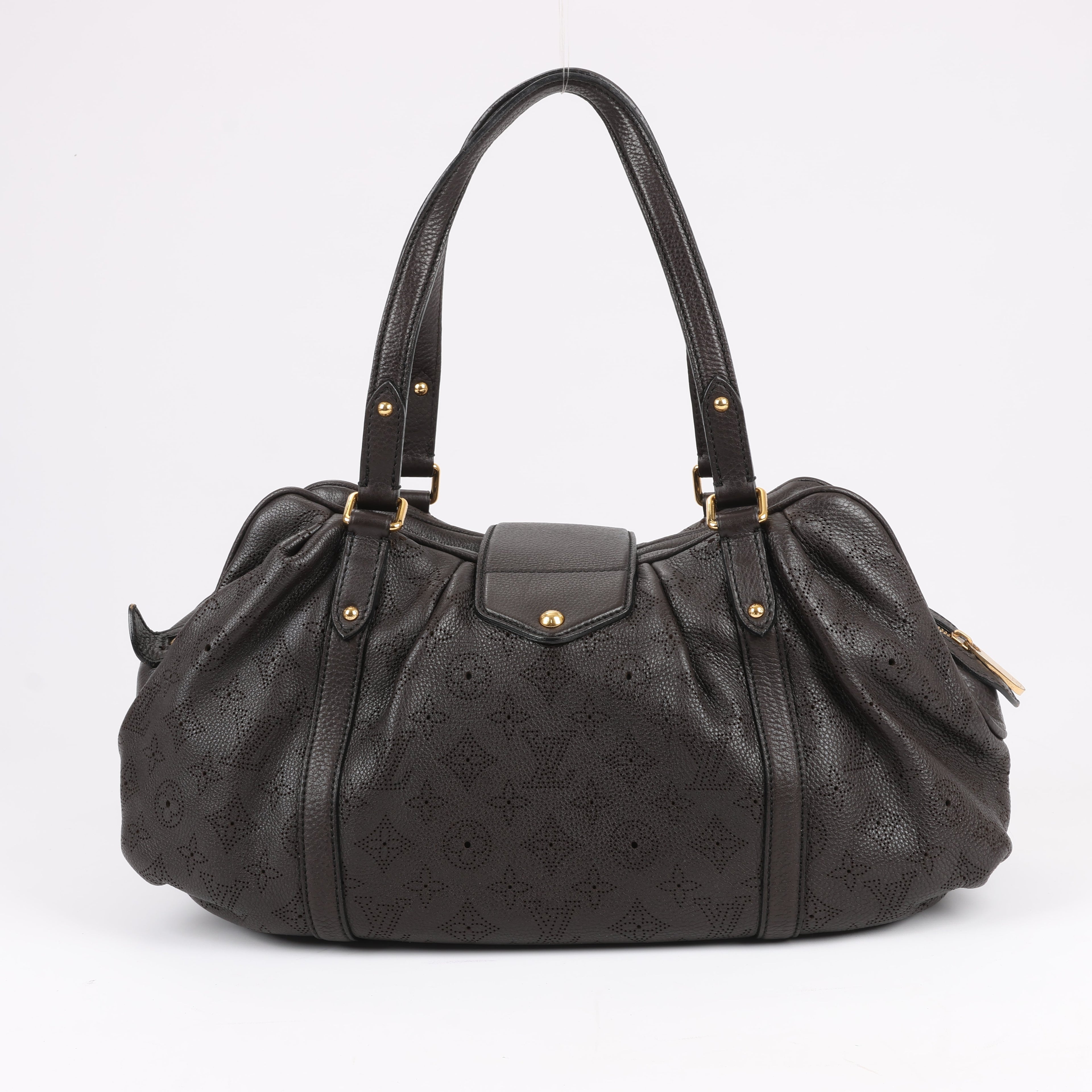 Louis Vuitton Monogram Mahina Leather Lunar GM Handbag in Brown M97052