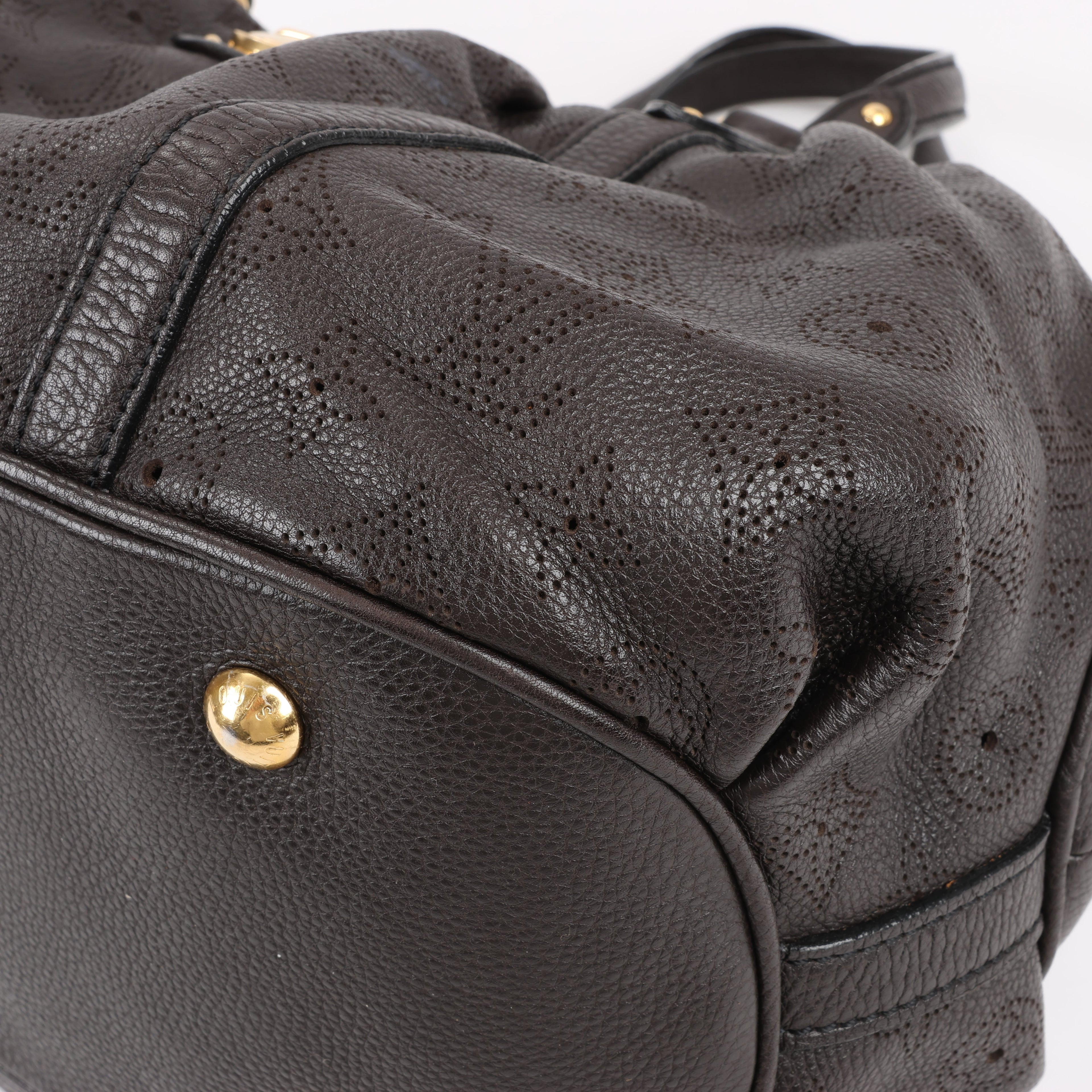 Louis Vuitton Monogram Mahina Leather Lunar GM Handbag in Brown M97052