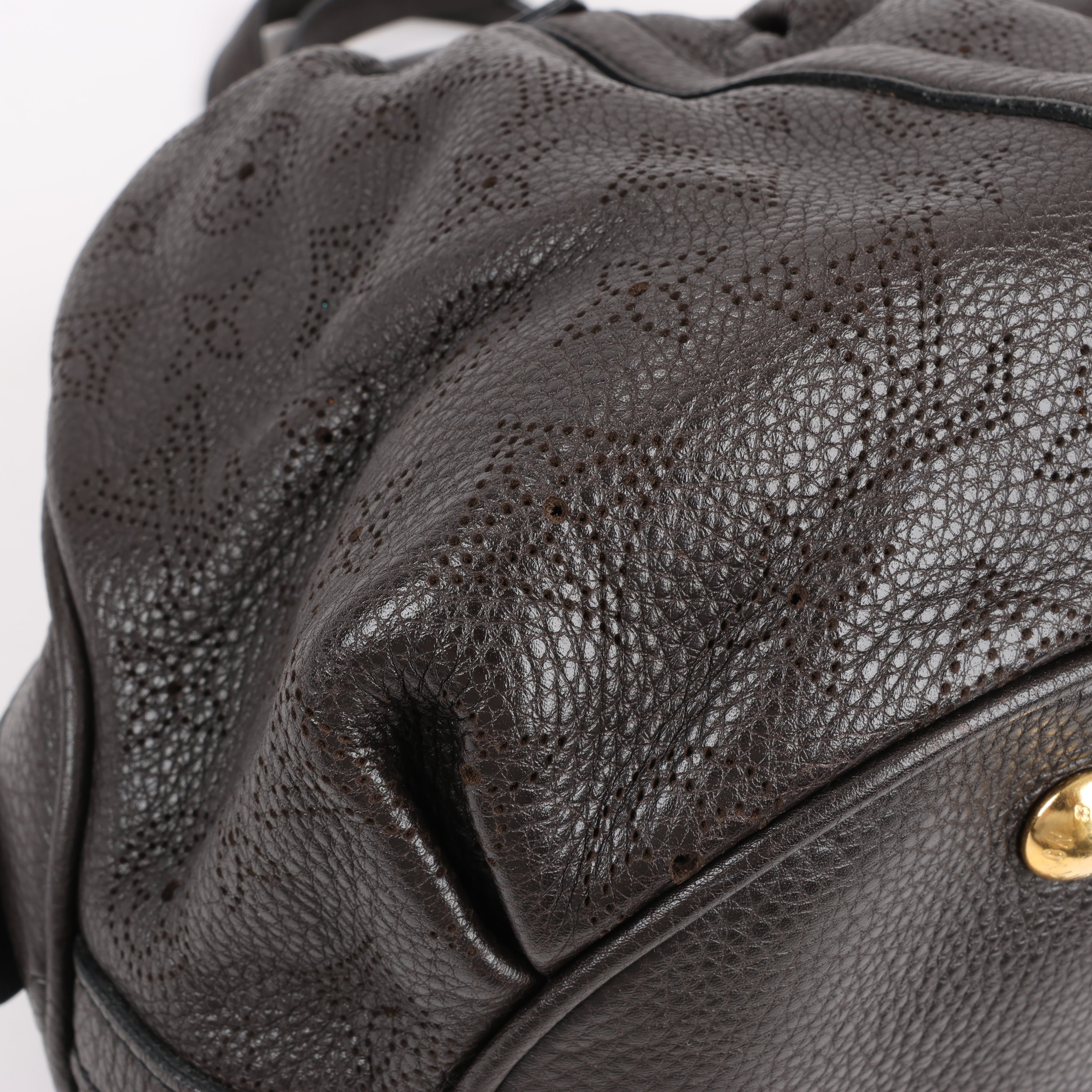 Louis Vuitton Monogram Mahina Leather Lunar GM Handbag in Brown M97052