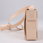 Bottega Veneta Maxi Intrecciato Cassette Leather Shoulder Bag in Powder Beige