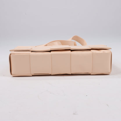 Bottega Veneta Maxi Intrecciato Cassette Leather Shoulder Bag in Powder Beige