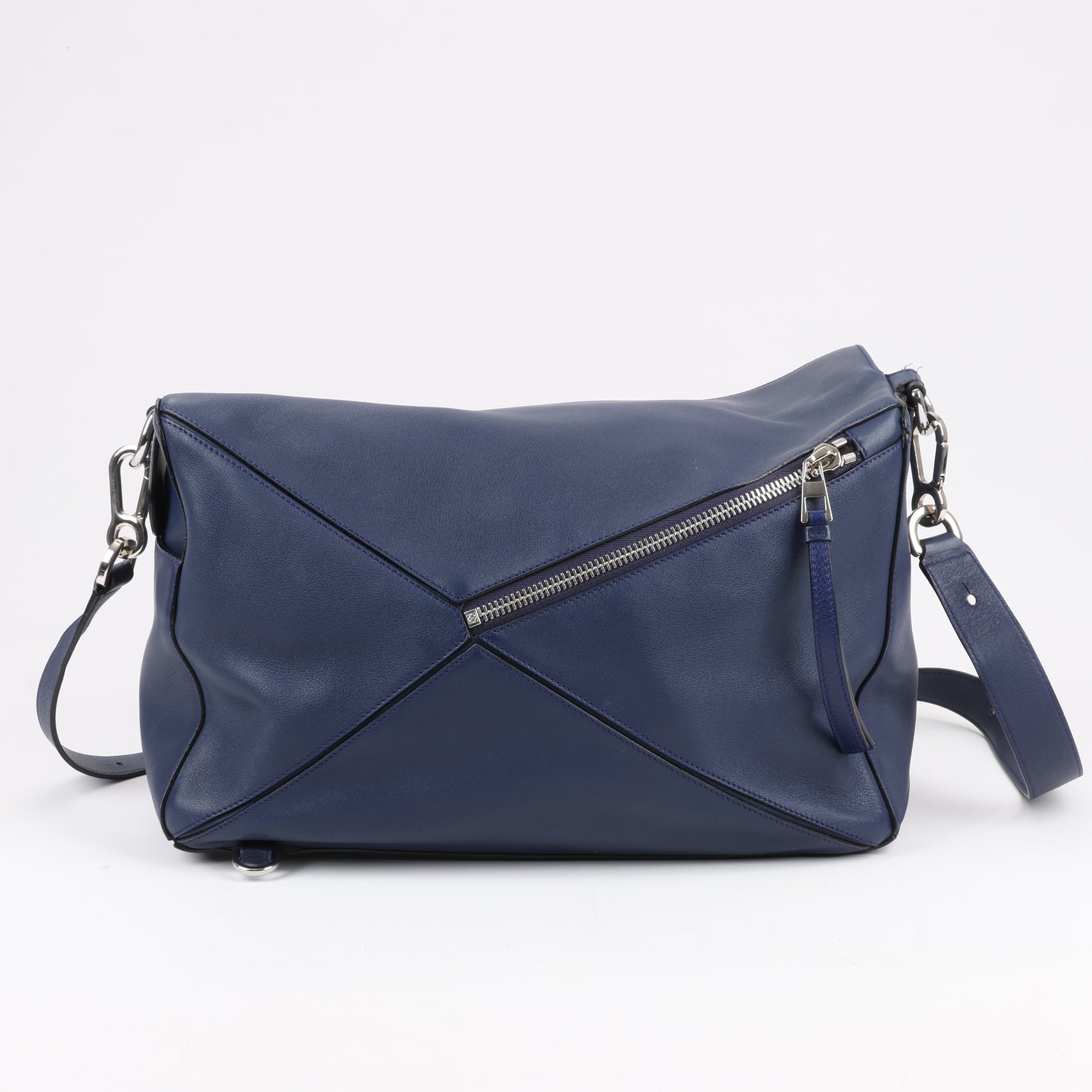 LOEWE Puzzle – Große 2-Wege-Handtasche aus Leder in Marineblau