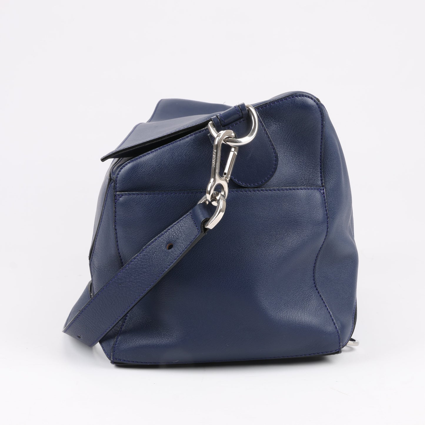 LOEWE Puzzle – Große 2-Wege-Handtasche aus Leder in Marineblau