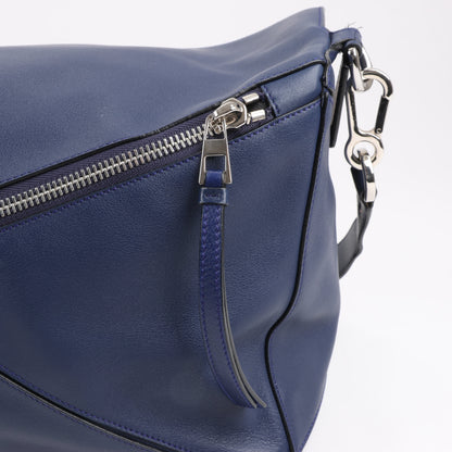 LOEWE Puzzle – Große 2-Wege-Handtasche aus Leder in Marineblau