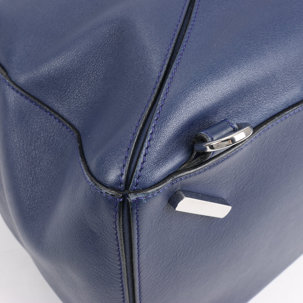 LOEWE Puzzle Large Leather 2Way Handbag in Navy Blue