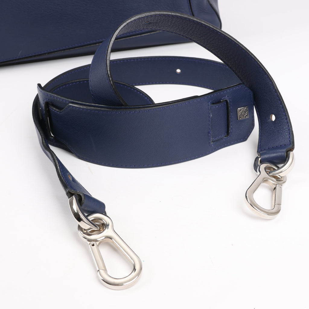 LOEWE Puzzle Large Leather 2Way Handbag in Navy Blue
