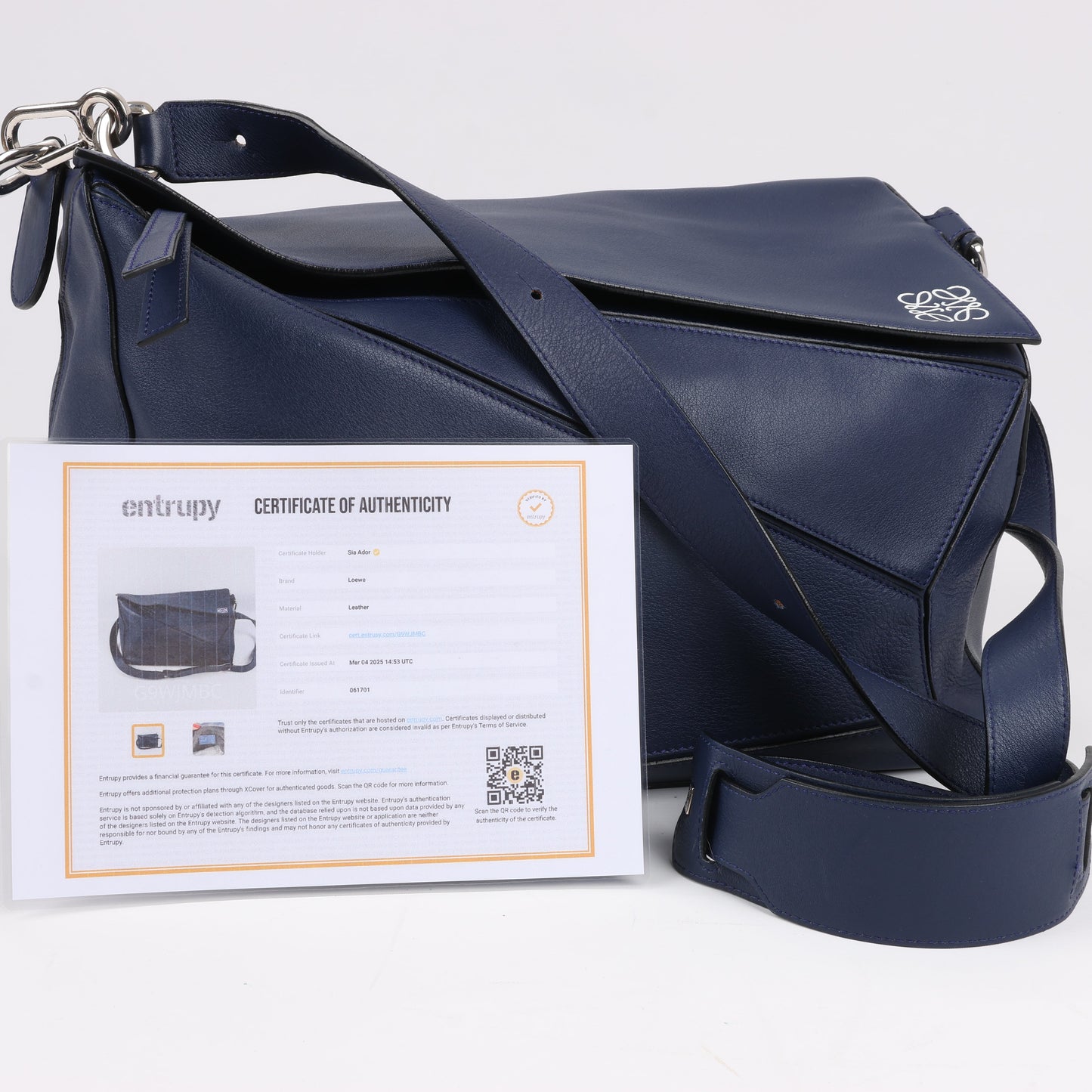 LOEWE Puzzle – Große 2-Wege-Handtasche aus Leder in Marineblau