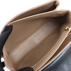 Celine C Sées Medium Leather Chain Shoulder Bag Black × Brown