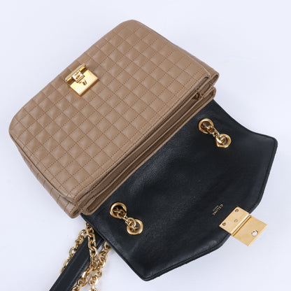 Sac à bandoulière en cuir Celine C Sées Medium Noir × Marron