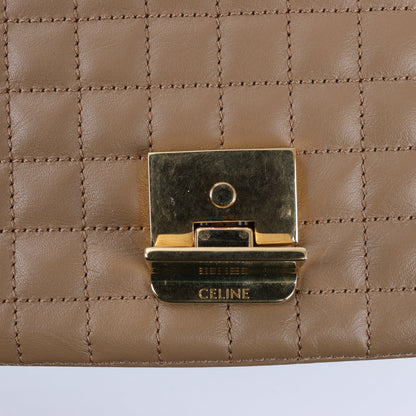 Sac à bandoulière en cuir Celine C Sées Medium Noir × Marron