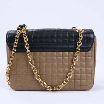 Sac à bandoulière en cuir Celine C Sées Medium Noir × Marron