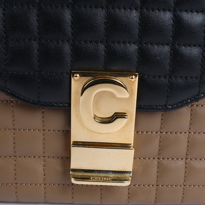 Sac à bandoulière en cuir Celine C Sées Medium Noir × Marron