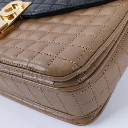 Sac à bandoulière en cuir Celine C Sées Medium Noir × Marron