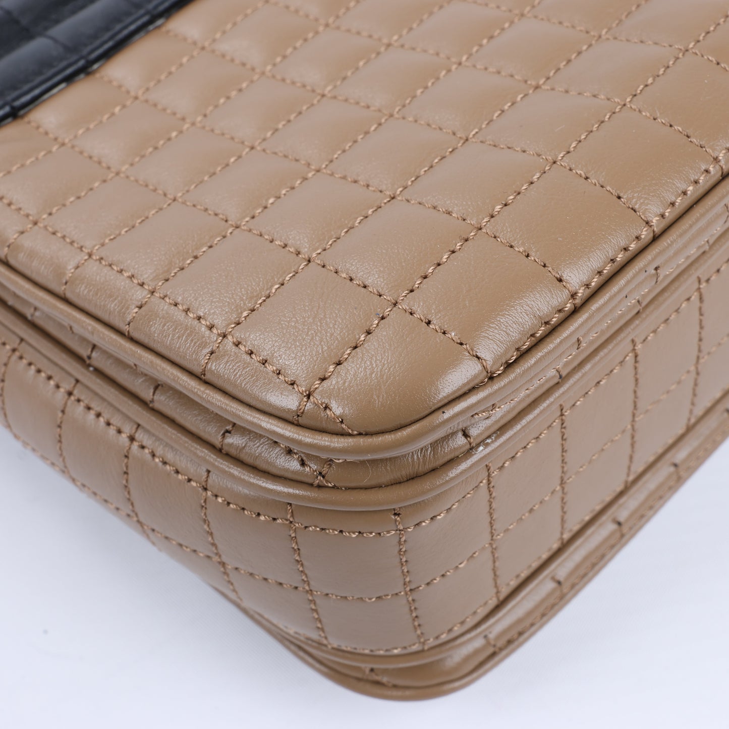 Sac à bandoulière en cuir Celine C Sées Medium Noir × Marron