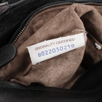 Bottega Veneta Intrecciato Leather Shoulder Bag in Black