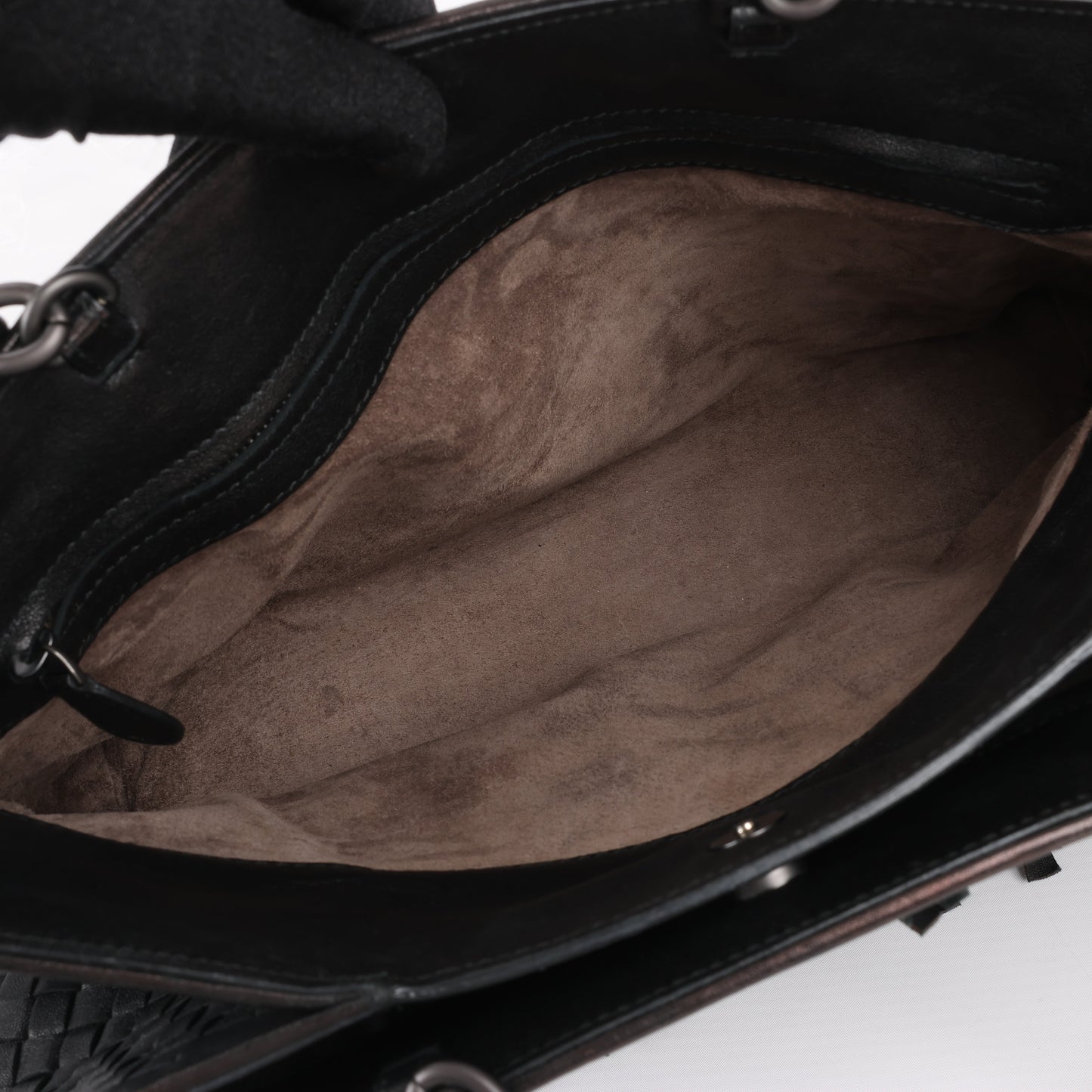 Bottega Veneta Intrecciato Leather Shoulder Bag in Black