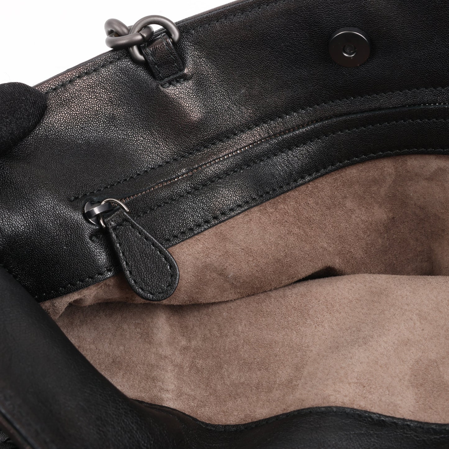 Bottega Veneta Intrecciato Leather Shoulder Bag in Black
