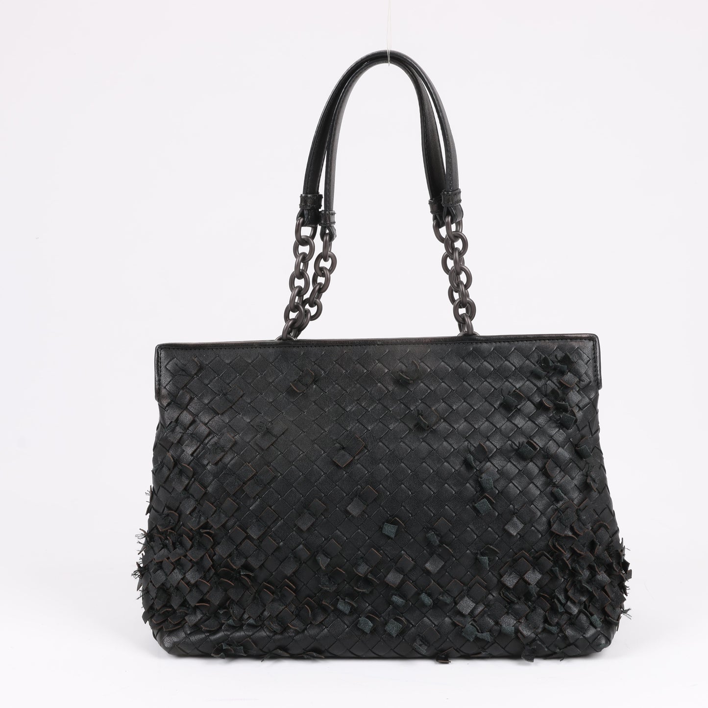 Bottega Veneta Intrecciato Leather Shoulder Bag in Black