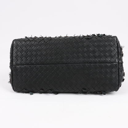 Bottega Veneta Intrecciato Leather Shoulder Bag in Black