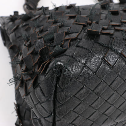 Bottega Veneta Intrecciato Leather Shoulder Bag in Black