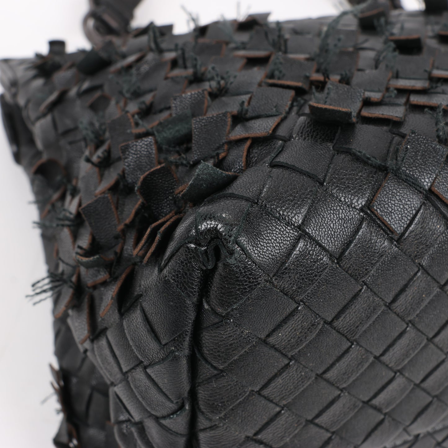 Bottega Veneta Intrecciato Leather Shoulder Bag in Black