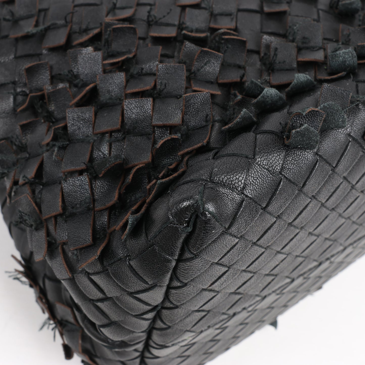 Bottega Veneta Intrecciato Leather Shoulder Bag in Black