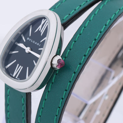 Montre Bulgari Serpenti SPS27 1NJ2IT SS et cuir QZ cadran noir