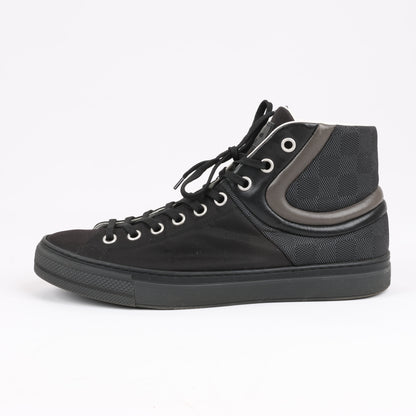 Louis Vuitton Damier Nylon Calfskin Sprinter Sneaker Boots in Black, Size 42.5 EU