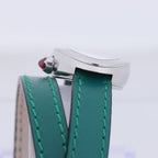 Bulgari Serpenti SPS27 1NJ2IT SS & Leather QZ Black Dial Watch