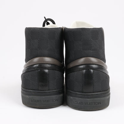 Louis Vuitton Damier Nylon Calfskin Sprinter Sneaker Boots in Black, Size 42.5 EU