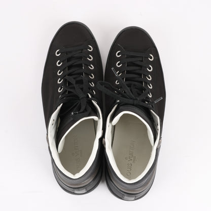 Louis Vuitton Damier Nylon Calfskin Sprinter Sneaker Boots in Black, Size 42.5 EU