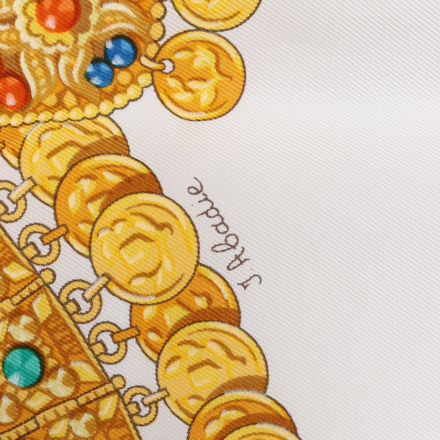 Hermès Carré 90 "KOSMIMA " 100% Silk Scarf in Navy x Beige