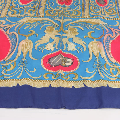 Hermès Carré 90 "LA PRESENTATION" Silk handkerchief in Navy Blue