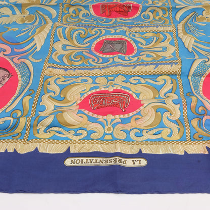 Hermès Carré 90 "LA PRESENTATION" Silk handkerchief in Navy Blue