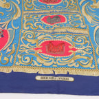 Hermès Carré 90 "LA PRESENTATION" Silk handkerchief in Navy Blue