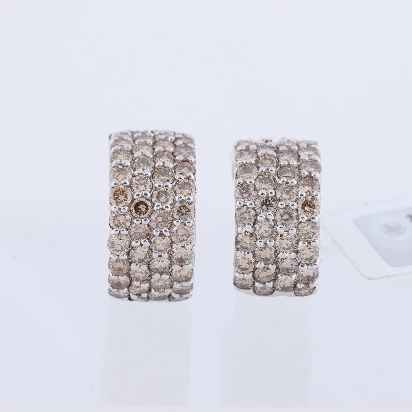 Non Signe / Unsigned Diamond Earrings K18WG 12.5g 2.00/2.00 ct