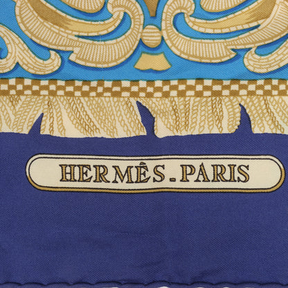 Hermès Carré 90 "LA PRESENTATION" Silk handkerchief in Navy Blue
