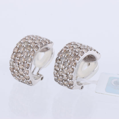 Non Signe / Unsigned Diamond Earrings K18WG 12.5g 2.00/2.00 ct