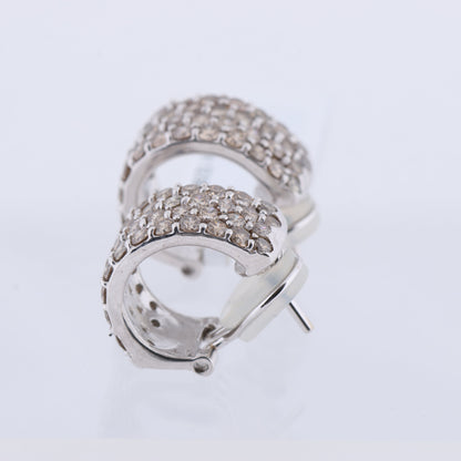 Non Signe / Unsigned Diamond Earrings K18WG 12.5g 2.00/2.00 ct