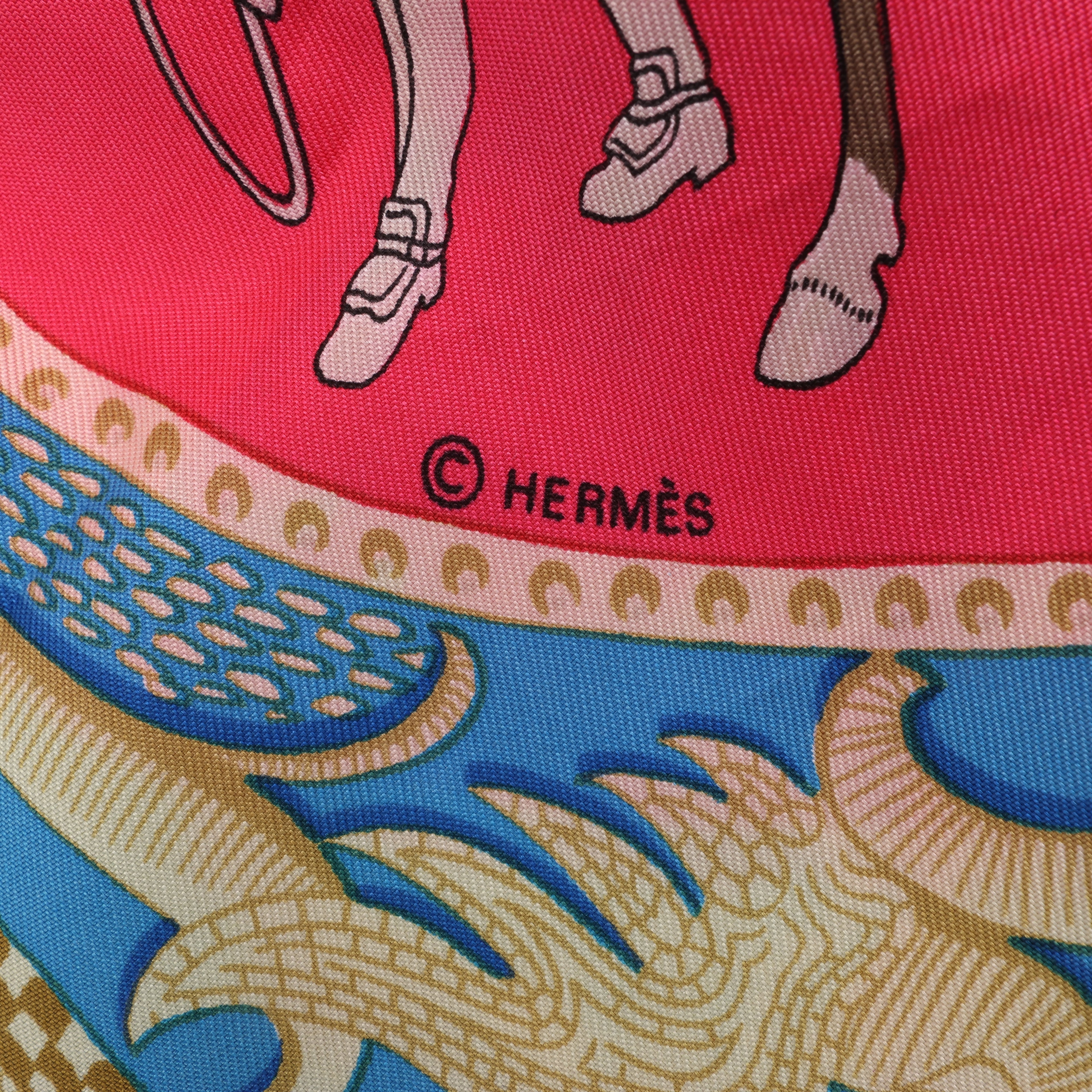 Hermès Carré 90 "LA PRESENTATION" Silk handkerchief in Navy Blue