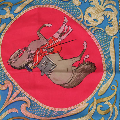 Hermès Carré 90 "LA PRESENTATION" Silk handkerchief in Navy Blue