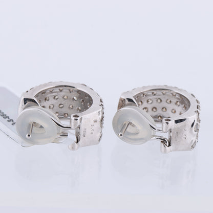 Non Signe / Unsigned Diamond Earrings K18WG 12.5g 2.00/2.00 ct