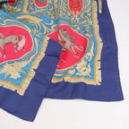 Hermès Carré 90 "LA PRESENTATION" Silk handkerchief in Navy Blue