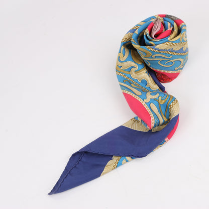 Hermès Carré 90 "LA PRESENTATION" Silk handkerchief in Navy Blue