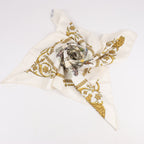 Hermès Carré 90 "LA PROMENADE DE LONGCHAMPS" 100% Silk Scarf in Ecru