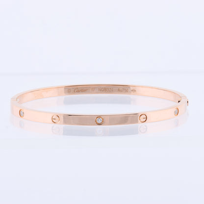 Cartier Love SM Halbdiamant-Armband 750 (PG) 18,6 g 17