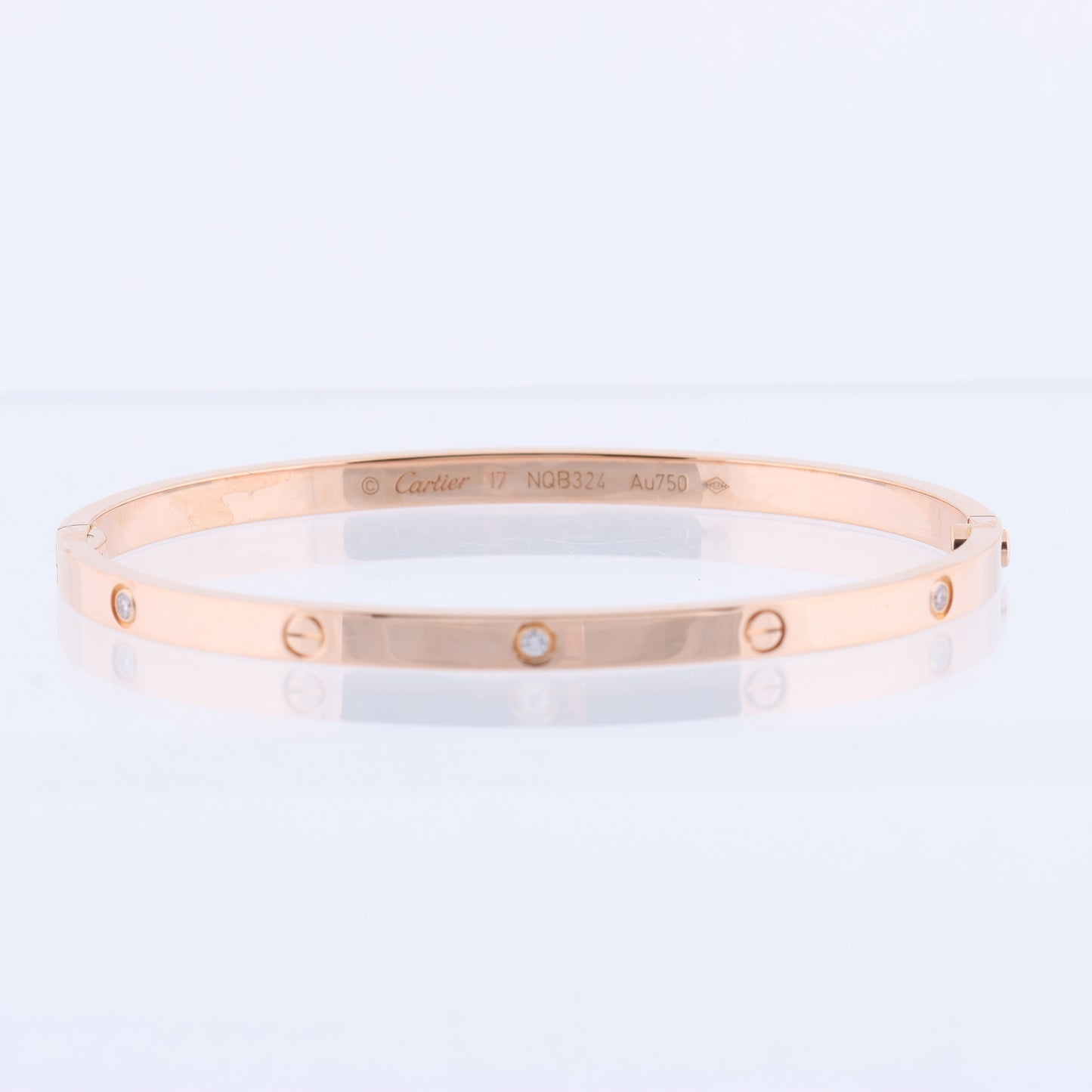 Cartier Love SM Half Diamond Bracelet 750(PG) 18.6g 17